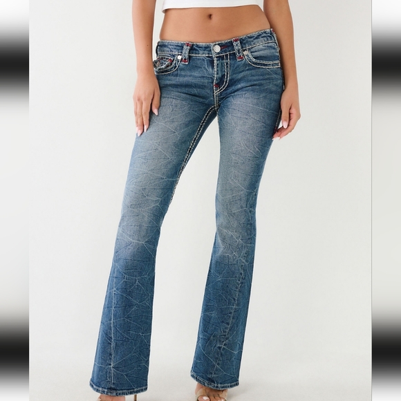 Sz33 True Religion Joey Big T Flare Jeans 100% Cotton - Picture 16 of 16